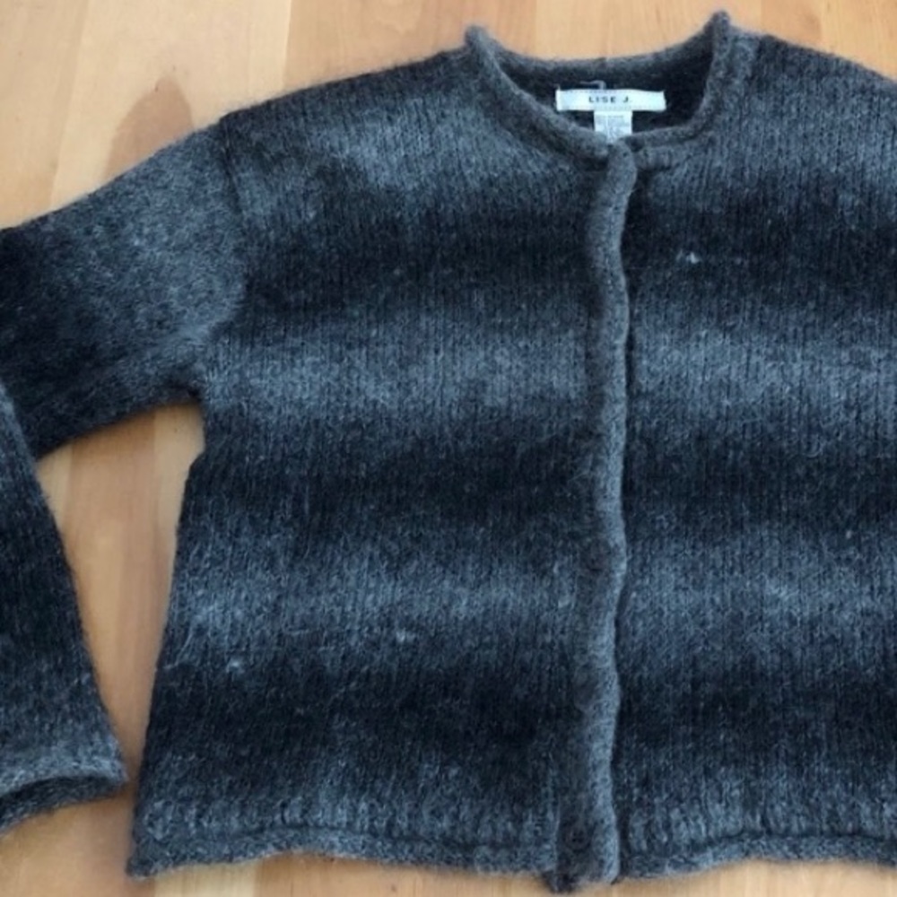 EUC Navy Grey Black ‘Lise J’ Mohair Sweater - Square, Oversized-🆒 w/ Denim💙